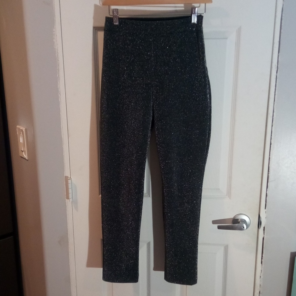 H&M black and metallic silver leggings (10)